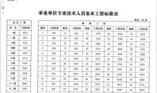 事业单位工资表 事业单位工资表
